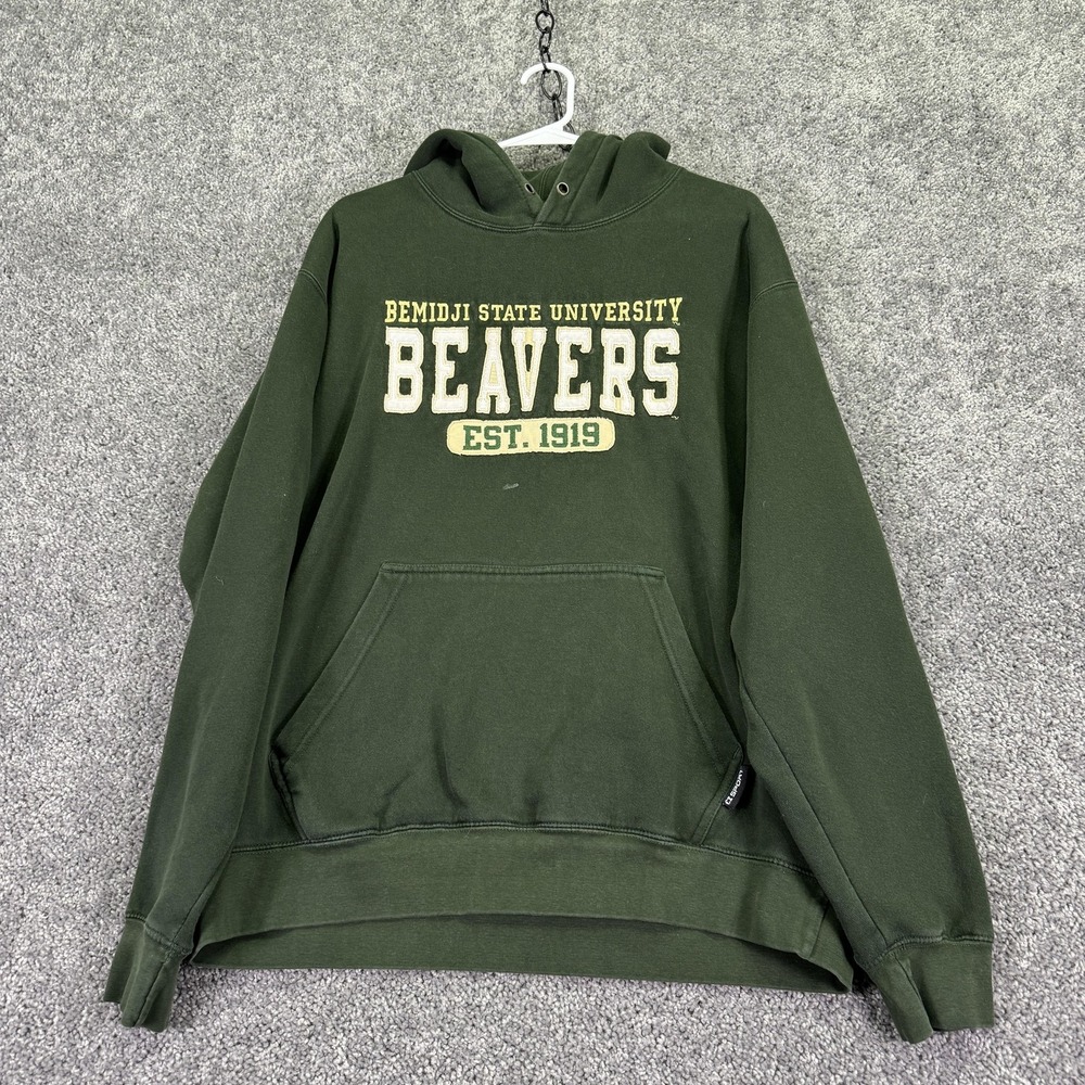 Bemidji State Beavers Hoodie Mens Large Green NCAA College CI Sport Logo